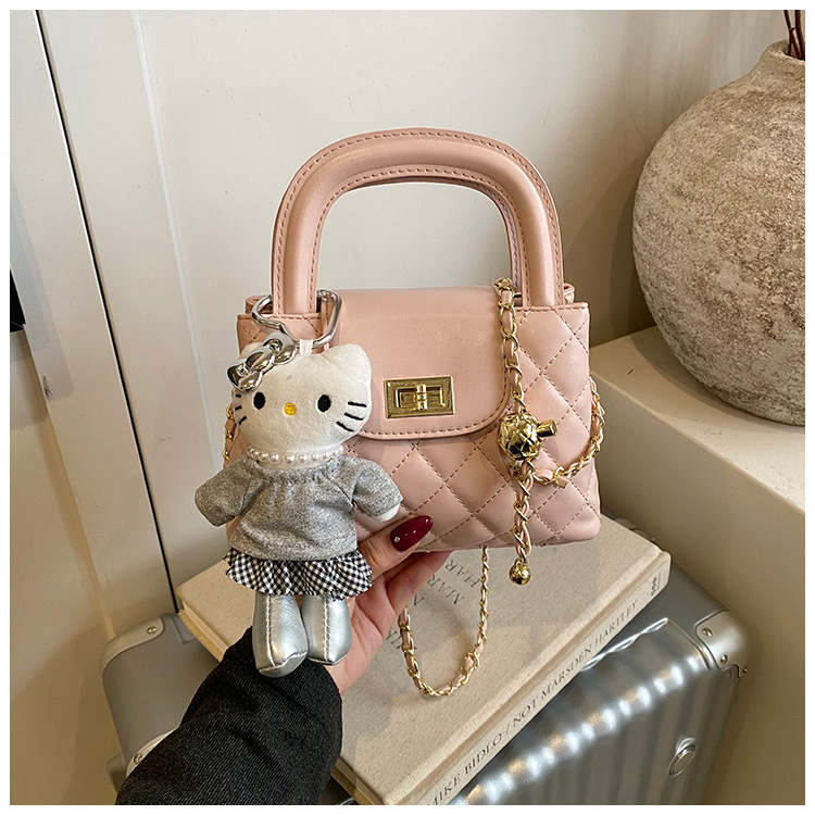 Bolso de mano de alta sensación para mujeres 2026 nueva textura de cadena de diamante bolso cuadrado ligero lujoso estilo extranjero bolso de hombro
