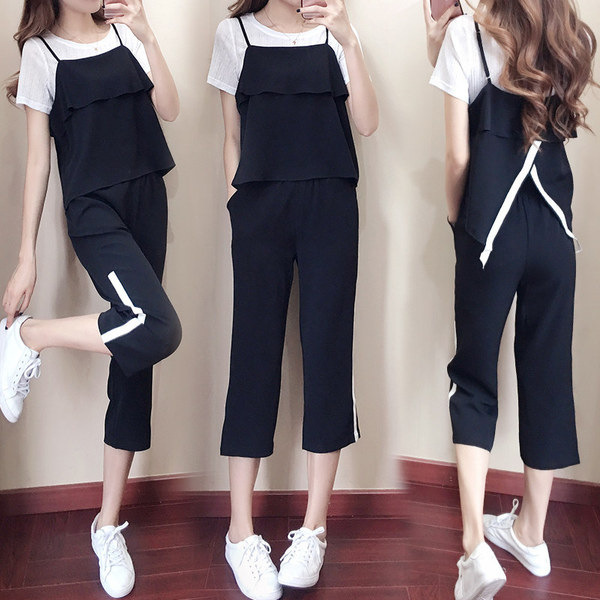 Three-piece large size women's 2022 spring suit new Korean style summer wide leg pants elegant fashion western style socialite Three-piece large size women's 2022 spring suit new Korean style summer wide leg pants elegant fashion western style socialite