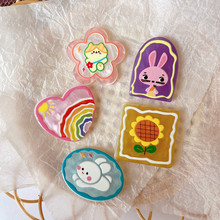 韩版新款糖果可爱日韩甜美兔子猫咪亚克力材料儿童皮筋发夹配件
