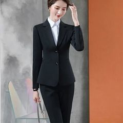 面接レジャー職業服女性ホテル上着小スーツセット作業服工装ホテルコートビジネス正装