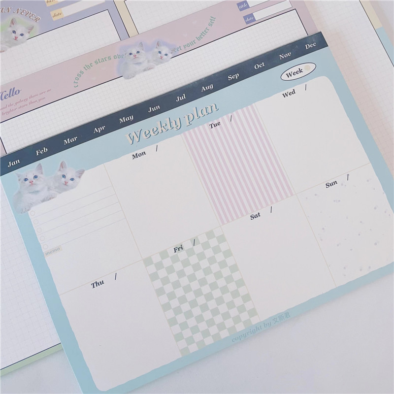 Cat Story Notebook English Diary Cartoon Copy Paper Student Exam Children's Scratch Paper Original Design