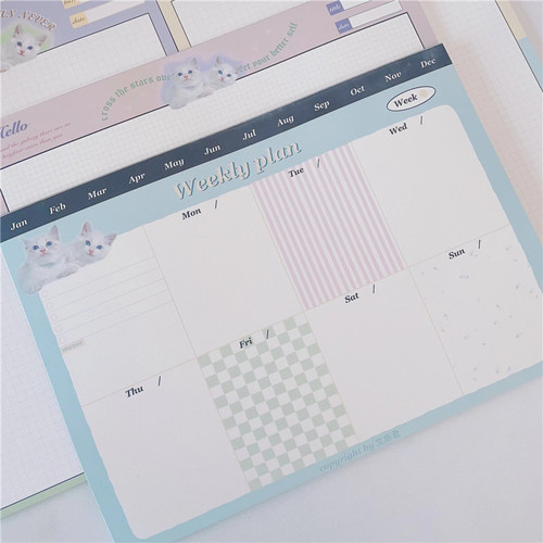 Cat Story Notebook English Diary Cartoon Copy Paper Student Exam Children's Scratch Paper Original Design
