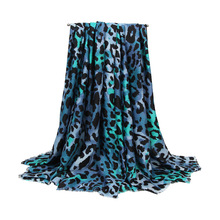 24秋冬新款丝棉彩色豹点围巾女百搭装饰柔软长巾披肩厚款外贸围巾