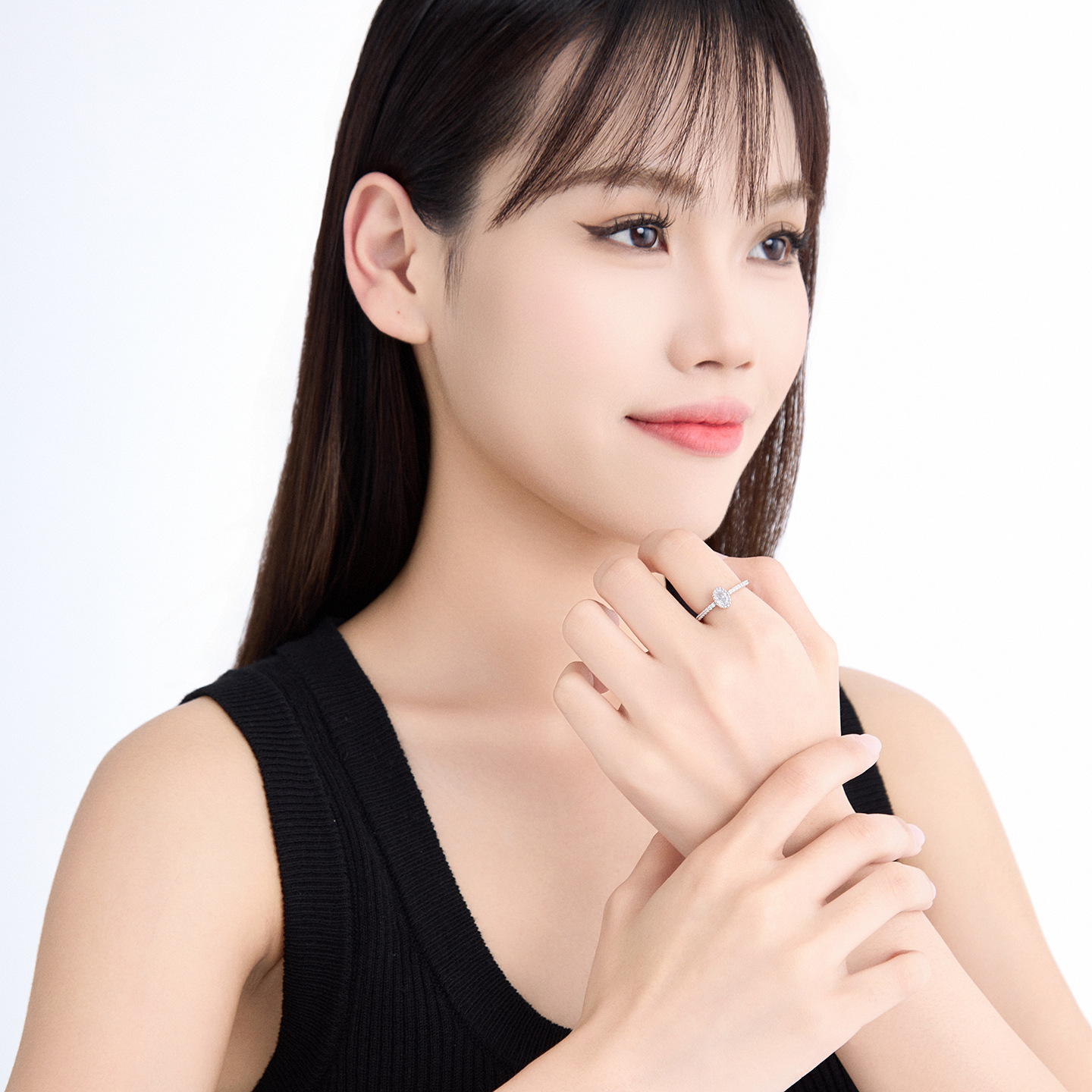 Anillo Elíptico Geométrico de Aleación, Galvanizado, para Mujer