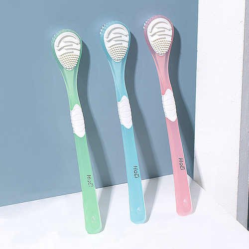 Hao Te Liangpin antibacterial scraper dual-purpose tongue brush cleaner silicone tongue scraper for adults to remove bad breath tongue scraper