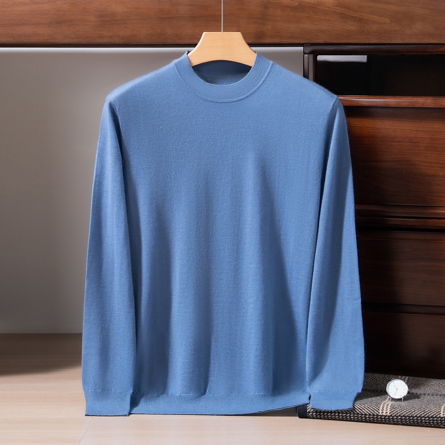 【100% Pure Cashmere】18-gauge Fine-spun Men's High-Neck Knit Base Layer, Comfortable, Versatile, Soft and Cozy Sweater