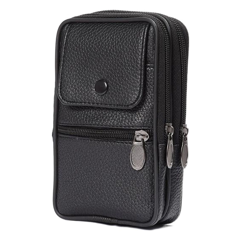 Riñonera para Teléfono Móvil para Hombre, Nueva, al por Mayor del Fabricante, Riñonera Vertical de Cuero para Deportes y Ocio, para Vendedores Ambulantes