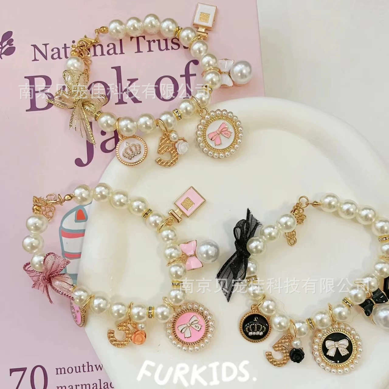 Кошка жемчужное ожерелье маленький ароматный ветер кошка собака кошка собака милая шея кружева лук воротник украшения для домашних животных