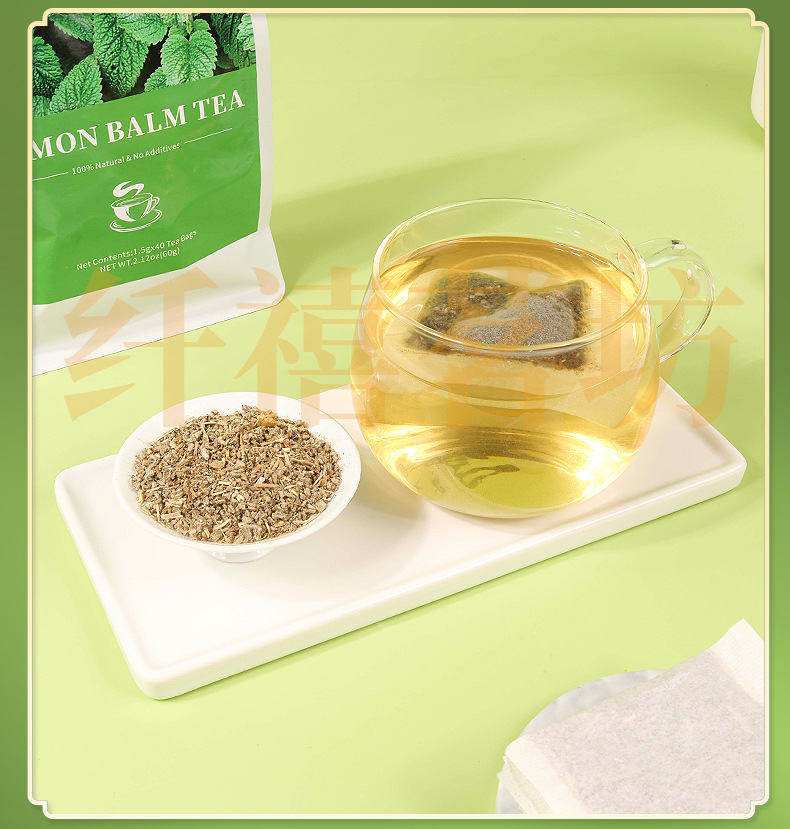 Lemon Balm Tea Ning Meng Xiang Feng Cao 40 Teabags 1.5g Each Caffeine Free Herbal Infusion in use