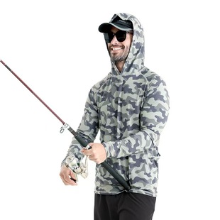Summer 25 Cross-Border t Sun Protection Clothing Men's Breathable Quick-Drying Fishing Sun Protection Clothing Luya Hooded Sun Protection Mask Fishing Clothing