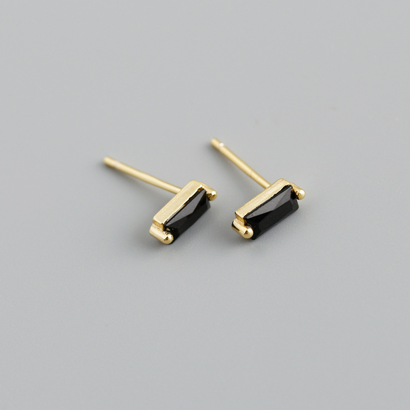 Simple Style Square Sterling Silver Inlay Zircon Ear Studs 1 Pair display picture 15