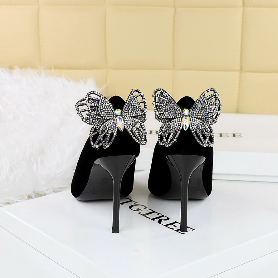 Elegante Damen Stiletto High Heels Mit Strassschleife_voghion.com