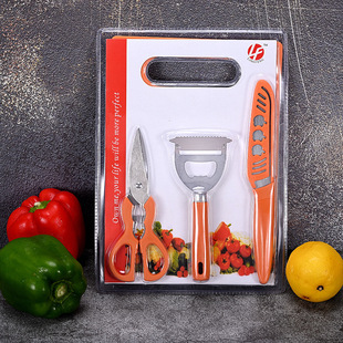 Factory direct fruit knife Y-shaped cutting board 4 blister knife (with knife cover) kitchen tools