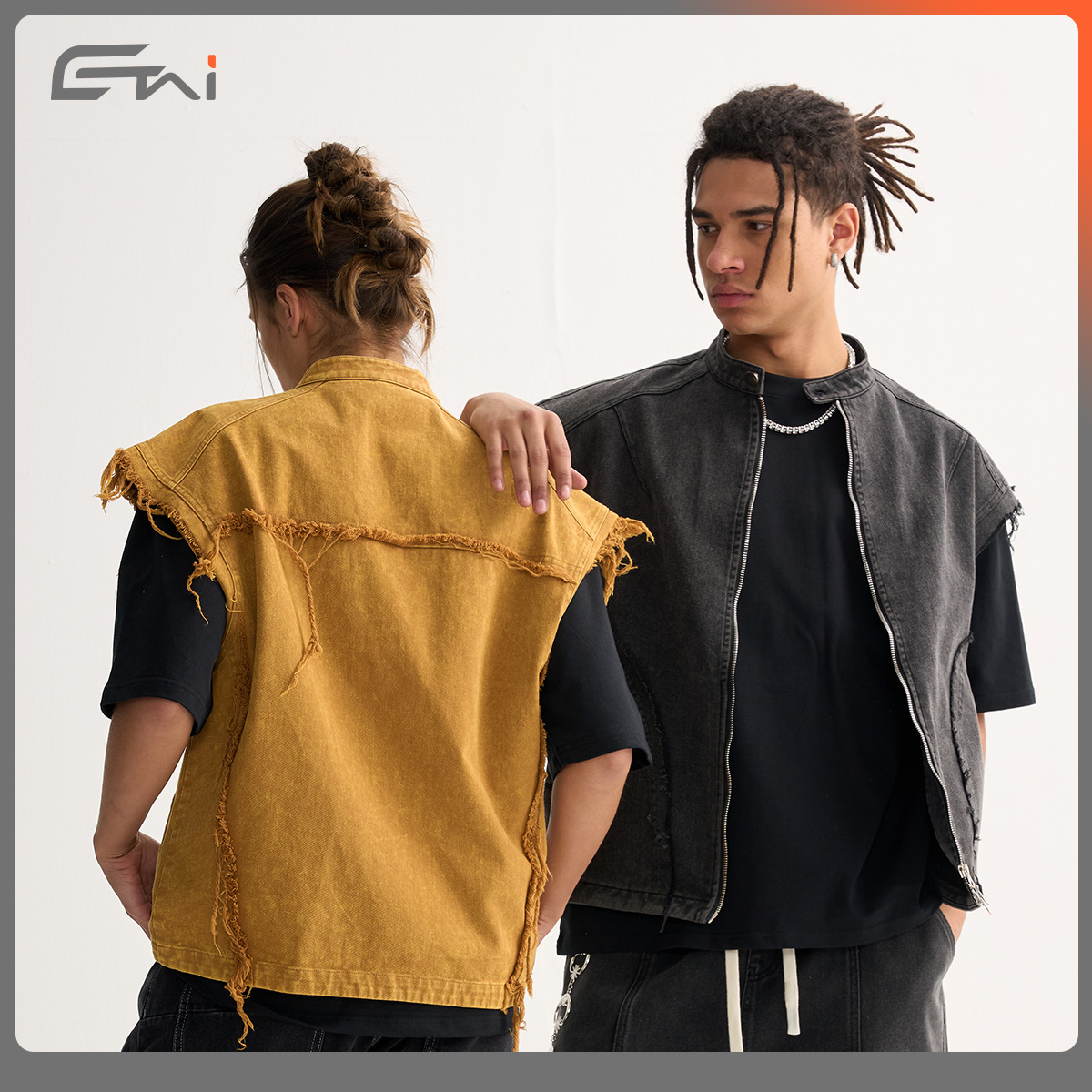 Chaleco Casual para Hombre de Algodón con Cuello Alto y Cierre de Cremallera para Uso Casual