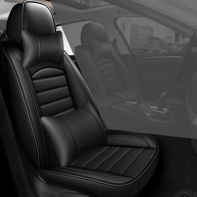 Seat cushion, seat cover | for All Seasons - pure-black-deluxe-edition-single-seat-no-wash-full-surround-leather