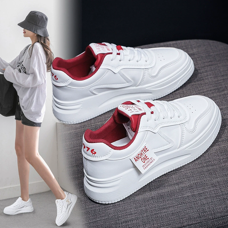 2024 весна и осень новая повышая обувь женская дикая спортивная весенняя толстая подошва студенческая повседневная маленькая белая обувь женская обувь