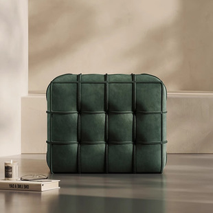 Color Random Genuine Leather Sofa Stool Cube Stool Shoe Changing Stool Low Stool Rest Stool Small Stool Living Room High-End Dressing Room Seating