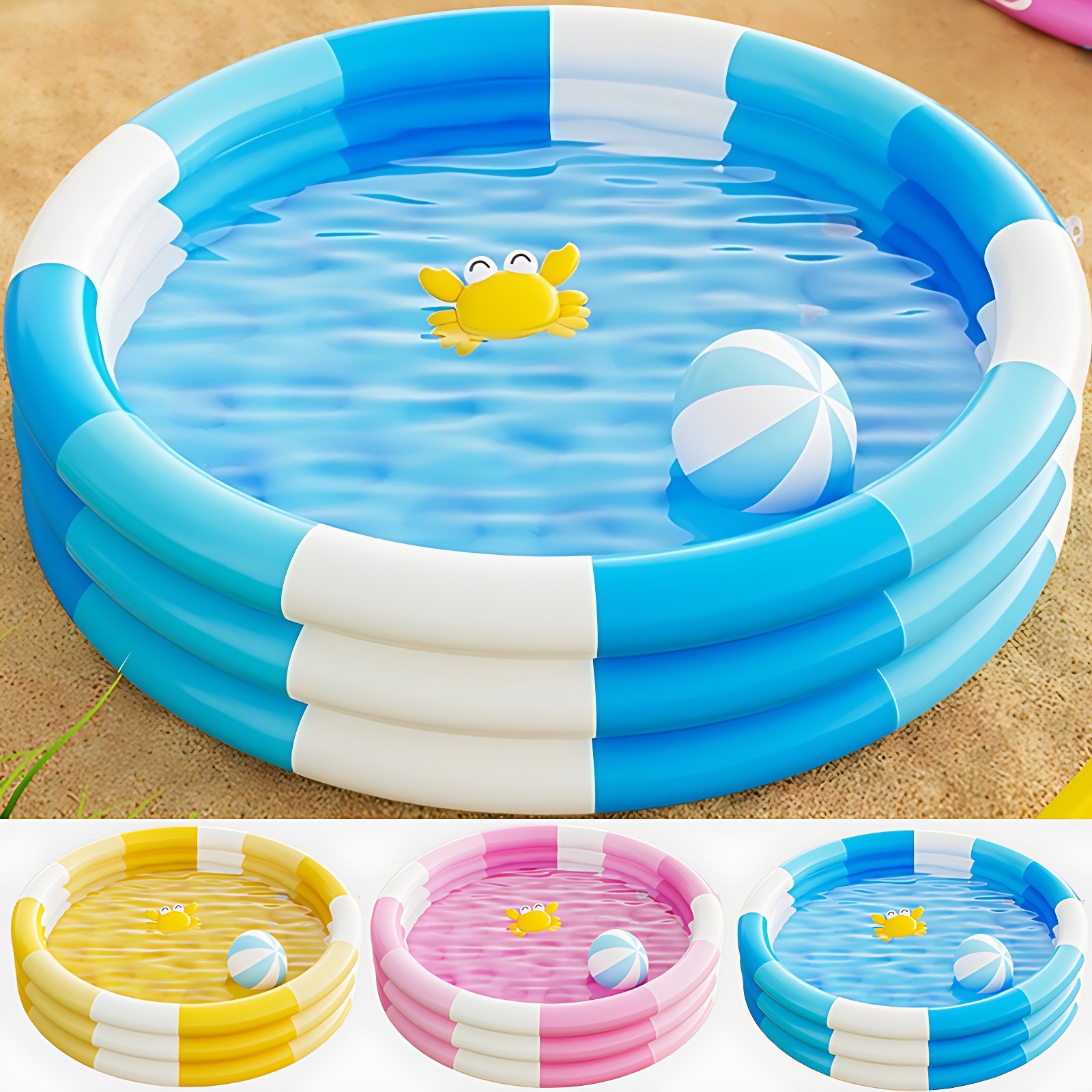 Inflatable folding travel swimming pool for swimming play in water…