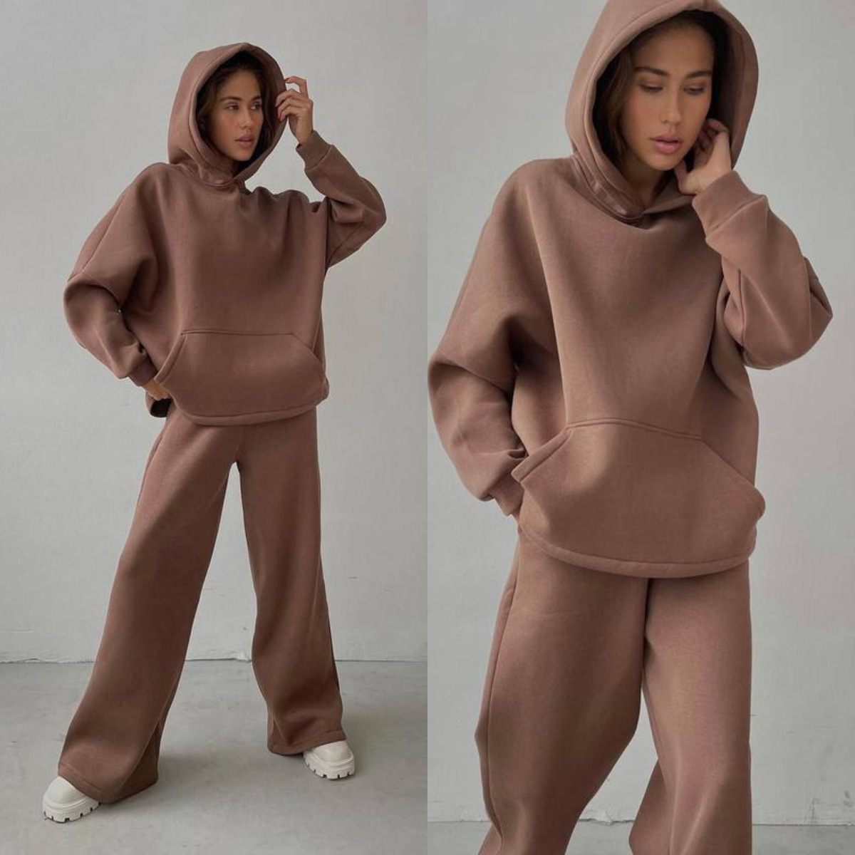 Cotton Blend, Polyester Fabric Type Pants Sets Sets Type Women's Casual Solid Color Cotton Blend Polyester Pants Sets