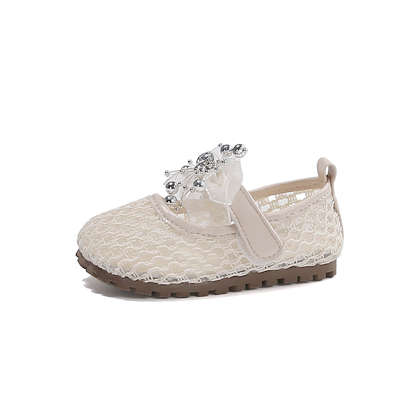 Niñas sandalias de malla 2026 verano niños adorables zapatos de arco de perla zapatos de princesa huecos image 6