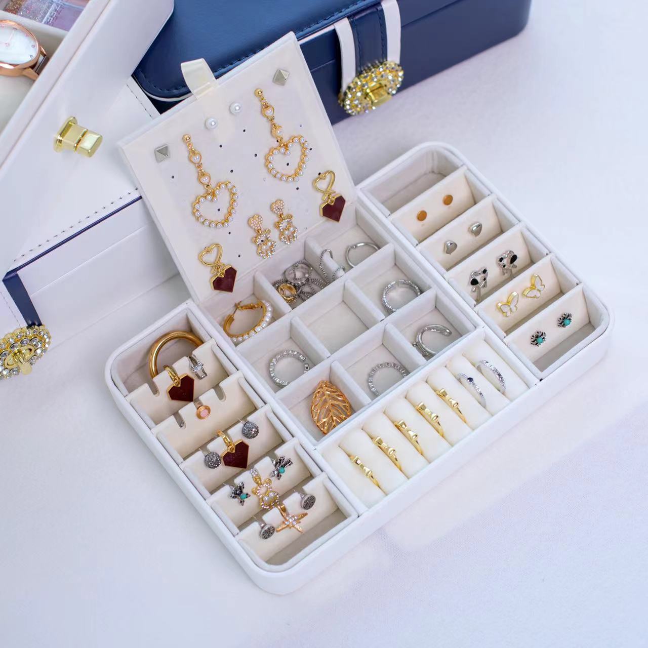 Fashion Solid Color Pu Leather Jewelry Boxes 1 Piece