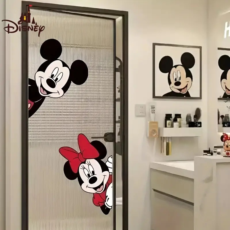 米老鼠墙纸客厅背景墙卧室床头白墙装饰画米奇米妮pvc防水贴墙贴|undefined