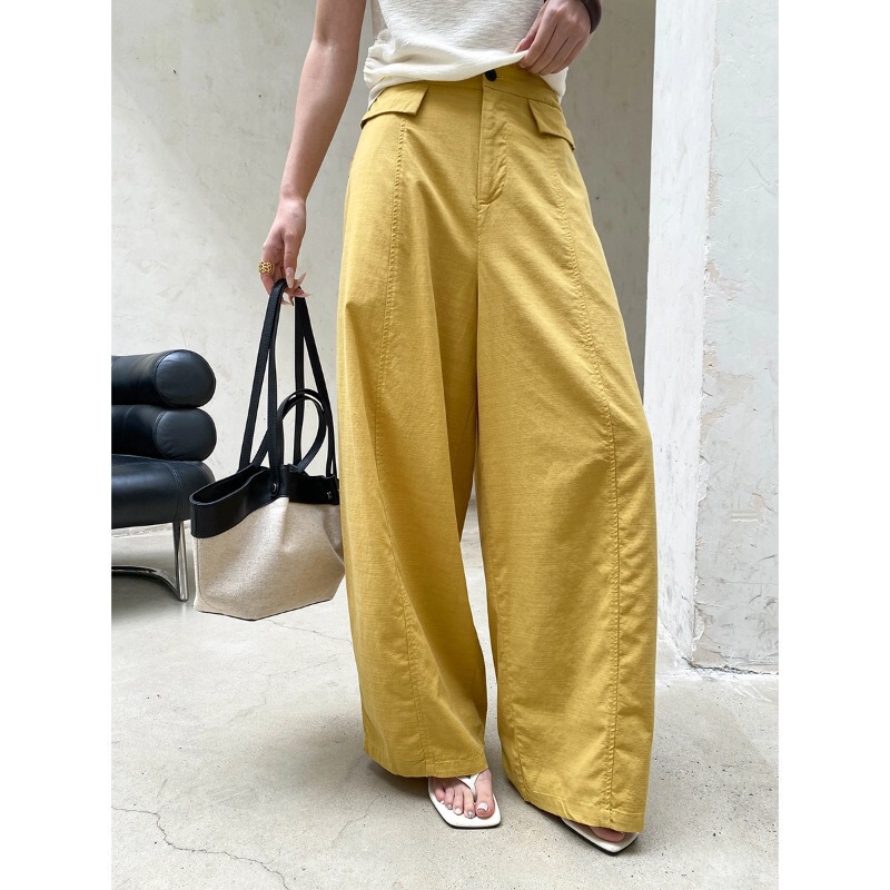 Sinan Casual and Relaxed Simple Tencel Cotton Semi-Elastic High-Waisted Slimming Loose Wide-Leg Casual Pants Sn8962 Sinan Casual and Relaxed Simple Tencel Cotton Semi-Elastic High-Waisted Slimming Loose Wide-Leg Casual Pants Sn8962