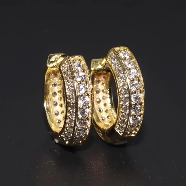 Shiny women's fashionable elegant earrings with zircon