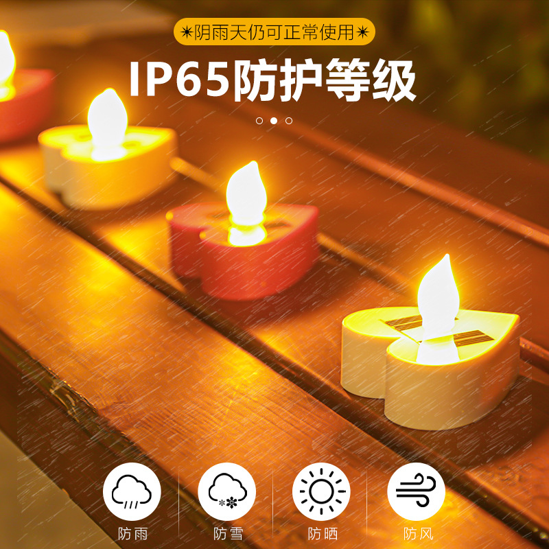 Solar-powered garden decorative lights for home courtyard, balcony arrangement, candle lights, courtyard lights, outdoor waterproof night lights