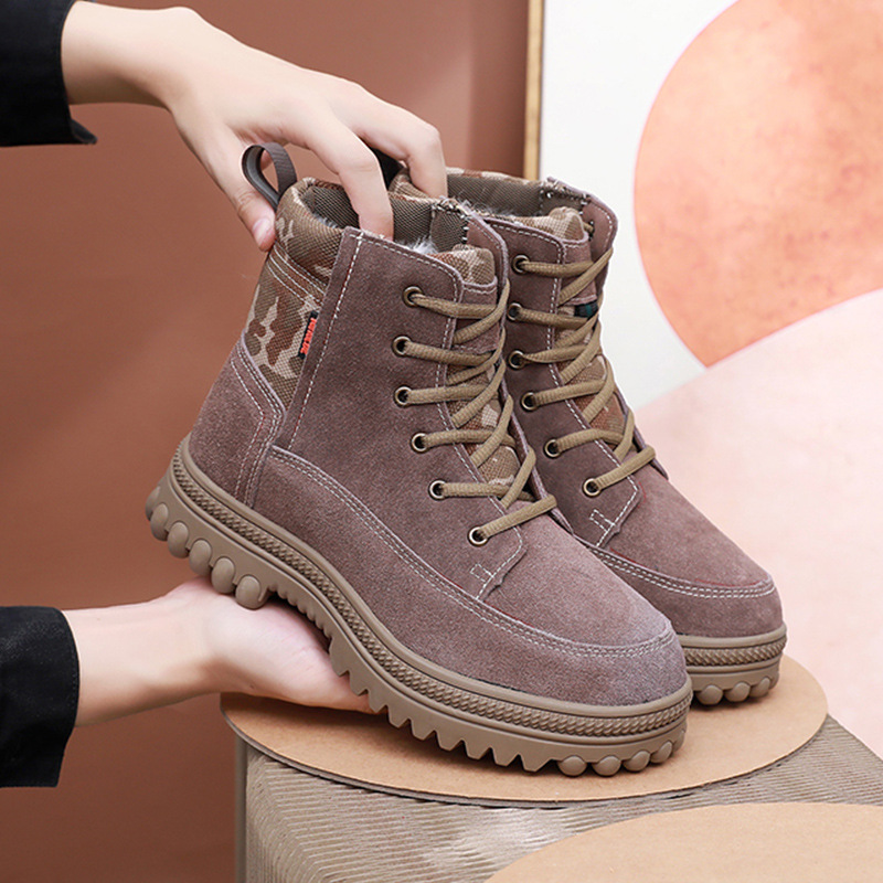 Men's snow boots fur one men's shoes warm anti cold anti-skid padded thickened wool cotton shoes men_voghion.com