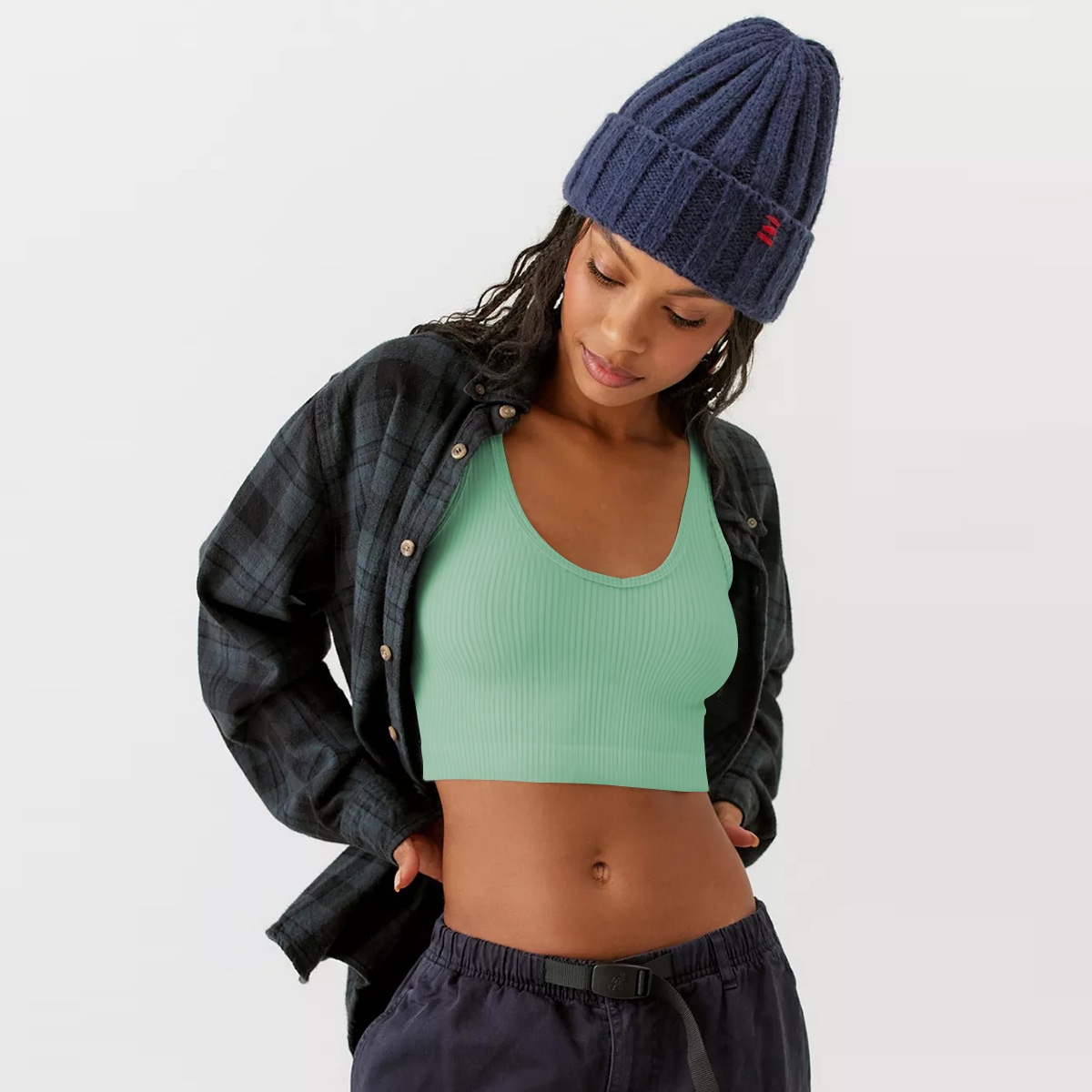 Fashion Solid Color knit U Neck Vest