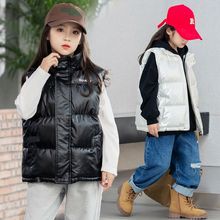 新款中大童羽絨棉馬甲中小學生韓版加厚兒童背心親子裝寬松版外套