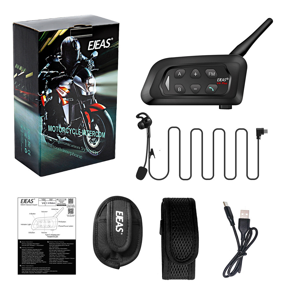 Ejeas In-Ear Right Earphone V4Cplus Football Referee Intercom Outdoor Intercom Headset 3 Sets 4 Sets