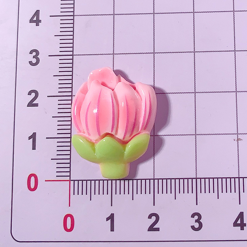 Nuevos accesorios de resina de bricolaje de flor de durazno rosa de dibujos animados, pegamento de crema, carcasa para teléfono móvil, accesorios para el cabello, zapatos, colgantes de hebilla, materiales hechos a mano