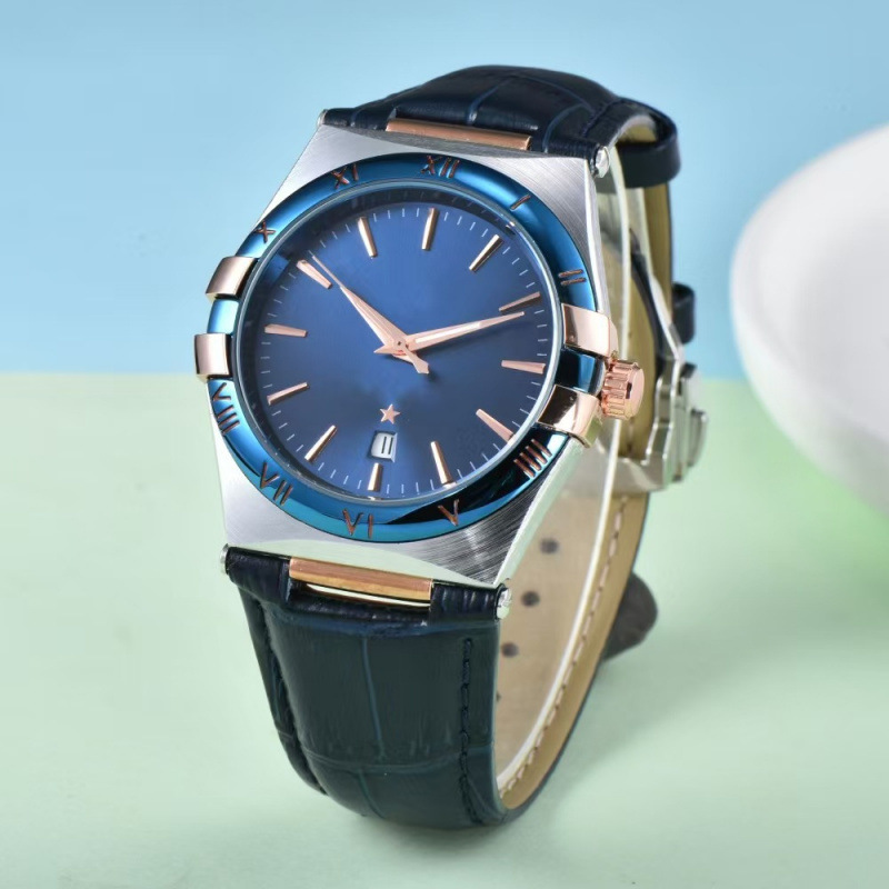 Manufacturer Wholesale Aliexpress Wish Men's High-Quality European-Style Automatic Mechanical Leather Strap Watch