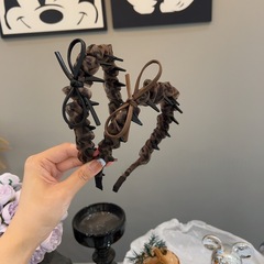 韩国东大门新款豹纹蝴蝶结发箍带齿防滑高颅顶头箍压发头饰发卡
