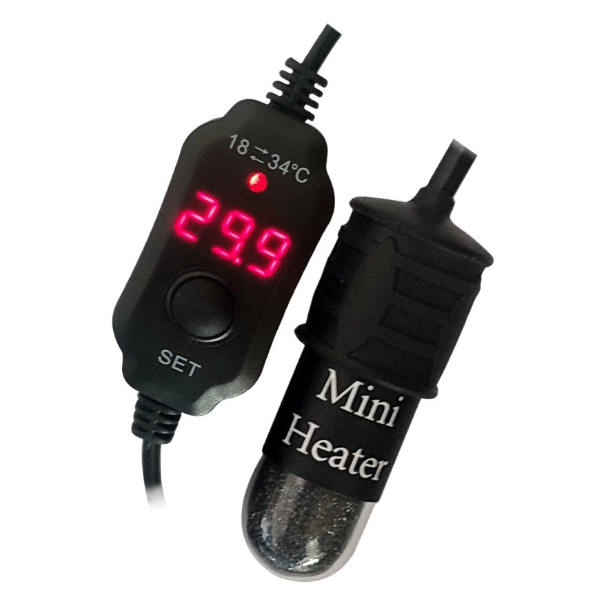 USB микробак betta аквариум цифровой дисплей кварцевый нагревательный стержень мини низкий уровень воды внешний контроль регулируемая температура 5 В безопасное напряжение