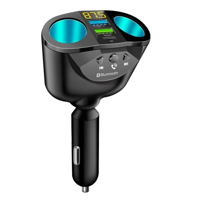car one drag three cigarette — Mobil şarj cihazları - 360-degree-rotating-ac-66w-super-fast-charging-bluetooth-mp3-cigarette-lighter-with-packaging
