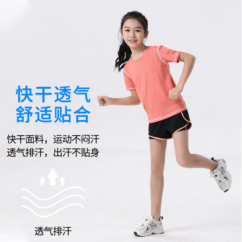 Children's Sports Suit Basketball Track and Field Running Quick-drying Physical Training Fitness Primary School Girls Badminton Suit Summer
