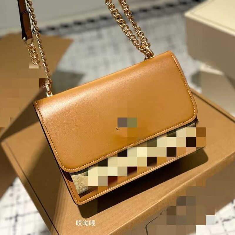 New Women's Bag Klare Chain Accordion Bag Rivet Print Stitching Single Shoulder Crossbody Flap Small Square Bag