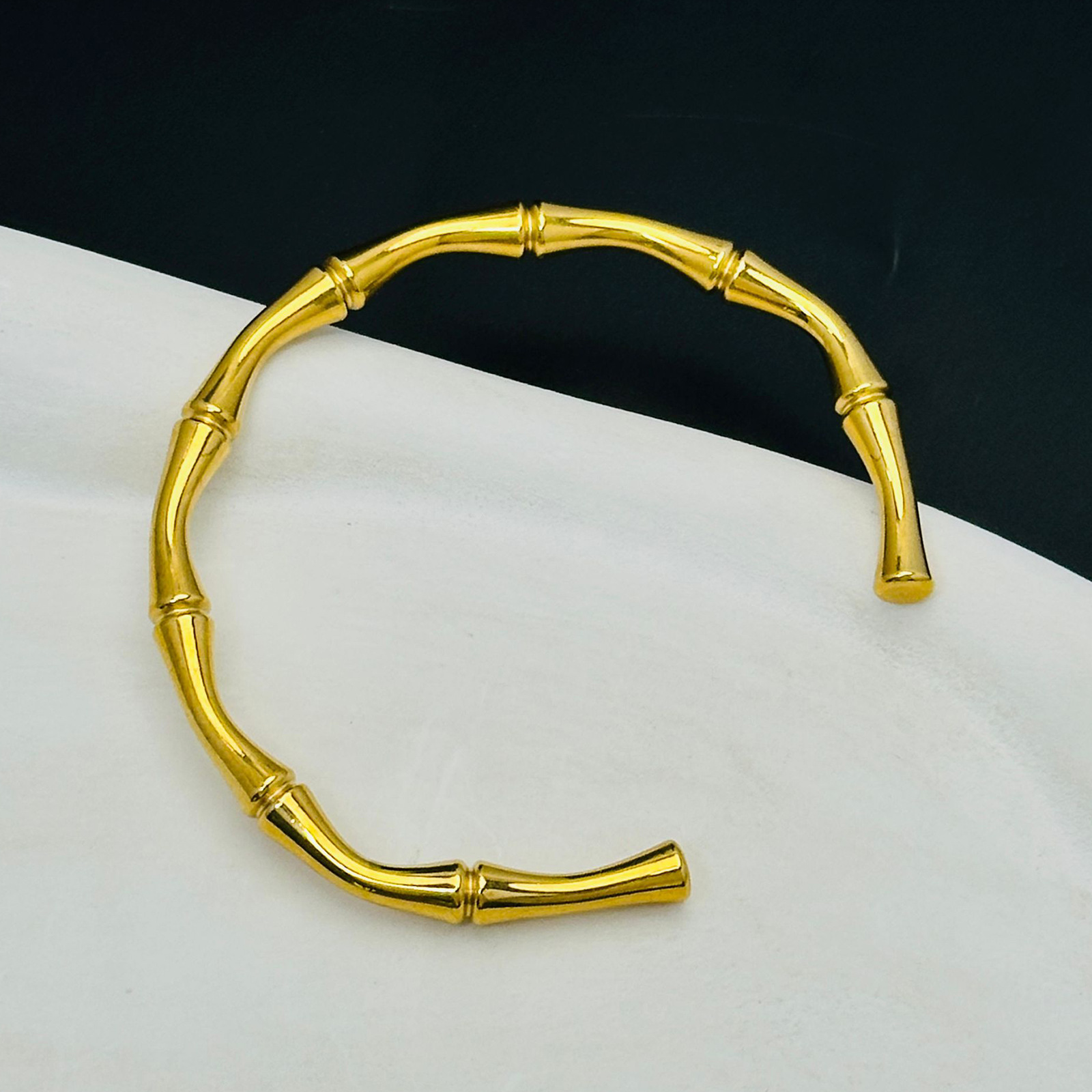 Festival de bambú de China Brazalete de acero de titanio transfronterizo para mujeres nueva no desvanecerse atmósfera lujosa joyería pulsera de moda
