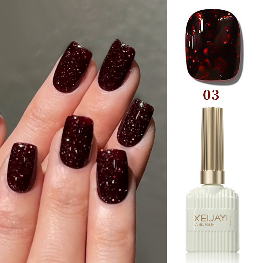 Año nuevo diamante rojo esmalte de uñas pegamento neto rojo esmalte de uñas pegamento de sangre blanco transparente rojo roto diamante flash fototerapia pegamento para salón de uñas