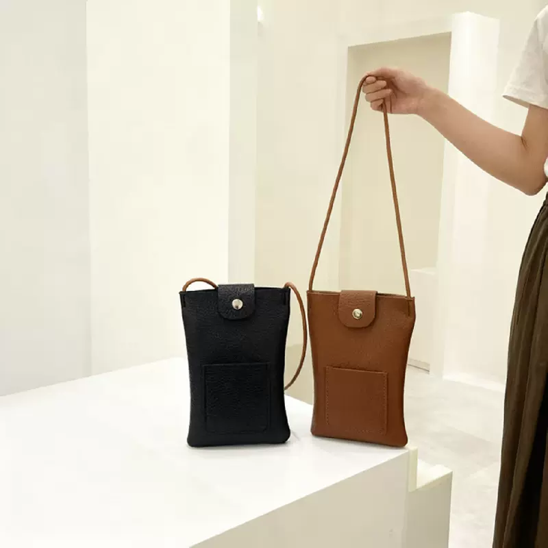 跨境PU皮革女士斜挎手机包 单肩迷你简约百搭散步小包 出行收纳包