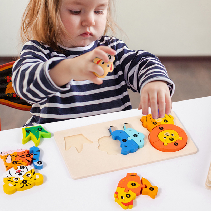 CE CPC infantil juguetes de puzzle cadena alimentaria puzzle bloques de madera tridimensional juguetes de educación temprana