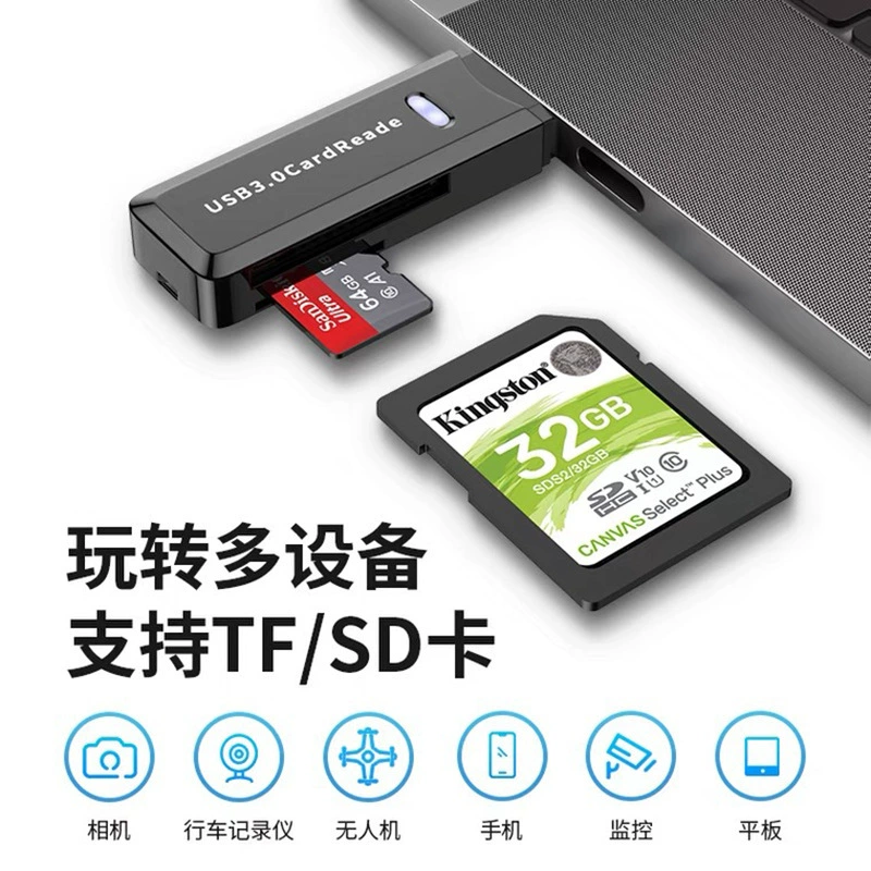 Двух- в 10 000 считыватель карт USB3.0/2.0 высокоскоростной SD/TF камера Type-C Android универсальный