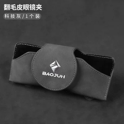 Car Glasses Clip/Bill Clip – Sunglasses Clip Car Inner Driver - baojunbiao-technology-gray-suede-glasses-case