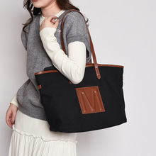 潮流简约百搭新款托特包大容量字母帆布手提包外出收纳单肩包包女