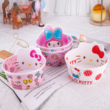 密胺卡通造型碗儿童餐具美耐皿创意防摔KT猫美乐蒂宝宝吃饭碗仿瓷