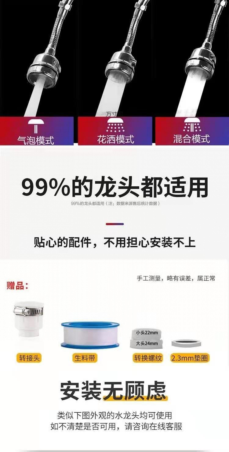 Kitchen faucet splash-proof head, kitchen shower head pressure-increasing and lengthening filter nozzle, universal water-saving factory cross-border wholesale undefined