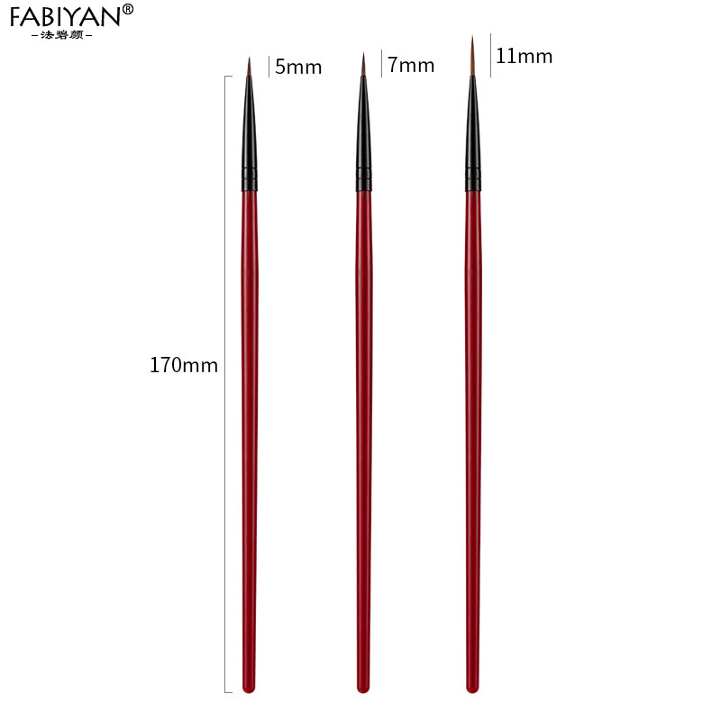 Pluma de dibujo de uñas 3 unids pelo fino dibujo pluma gancho línea pintura flor pintura pluma cepillo de uñas traje transfronterizo nuevo